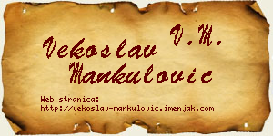 Vekoslav Mankulović vizit kartica